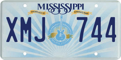 MS license plate XMJ744