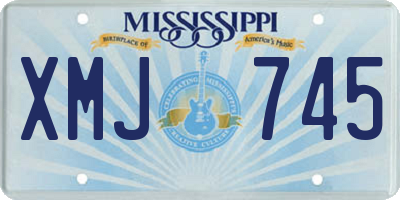 MS license plate XMJ745