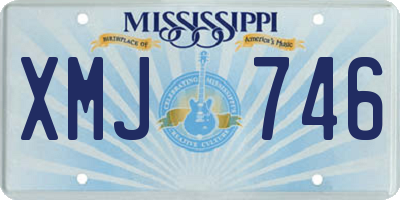 MS license plate XMJ746