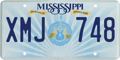 MS license plate XMJ748