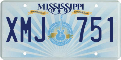 MS license plate XMJ751