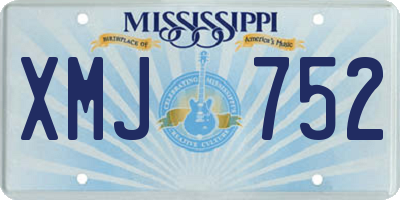 MS license plate XMJ752