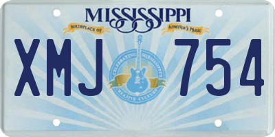 MS license plate XMJ754