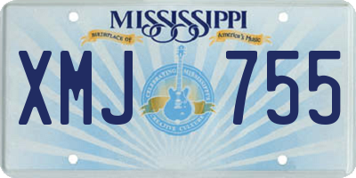 MS license plate XMJ755