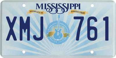 MS license plate XMJ761