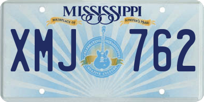 MS license plate XMJ762