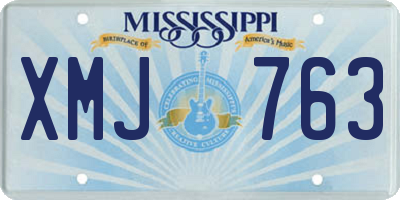 MS license plate XMJ763