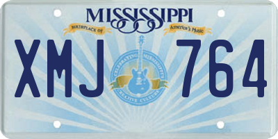 MS license plate XMJ764