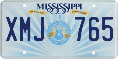 MS license plate XMJ765