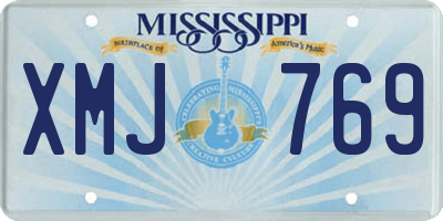 MS license plate XMJ769