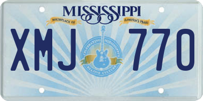 MS license plate XMJ770