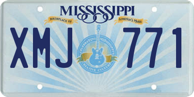 MS license plate XMJ771