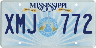 MS license plate XMJ772