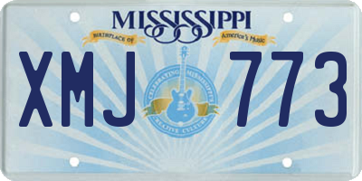 MS license plate XMJ773