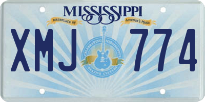 MS license plate XMJ774