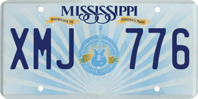 MS license plate XMJ776