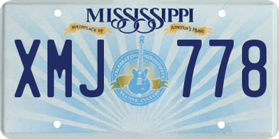 MS license plate XMJ778