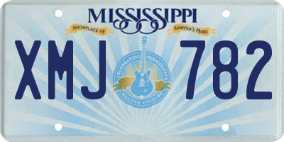 MS license plate XMJ782