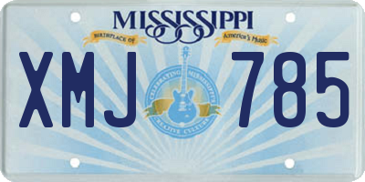 MS license plate XMJ785