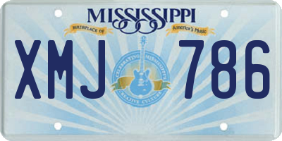 MS license plate XMJ786