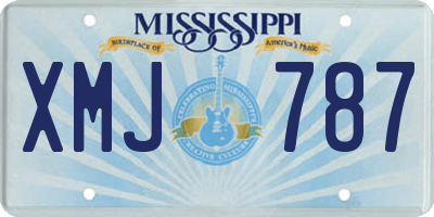 MS license plate XMJ787
