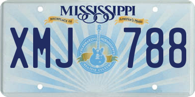 MS license plate XMJ788