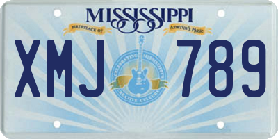 MS license plate XMJ789