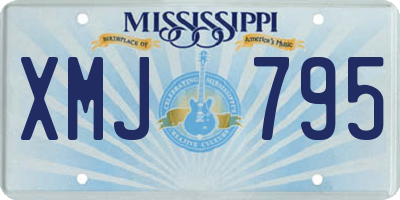 MS license plate XMJ795