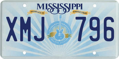 MS license plate XMJ796