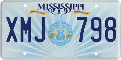 MS license plate XMJ798