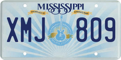 MS license plate XMJ809