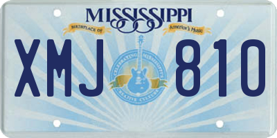 MS license plate XMJ810