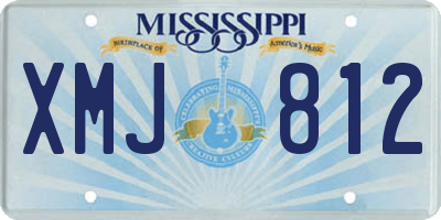 MS license plate XMJ812