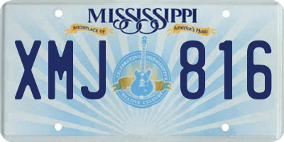 MS license plate XMJ816