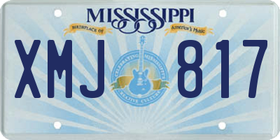 MS license plate XMJ817
