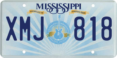 MS license plate XMJ818
