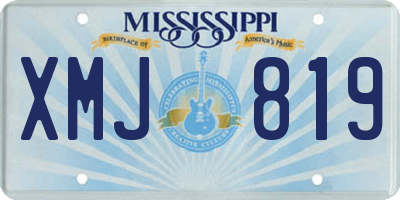 MS license plate XMJ819