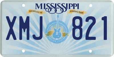 MS license plate XMJ821