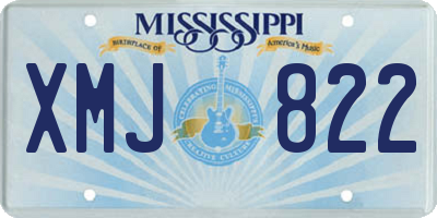 MS license plate XMJ822