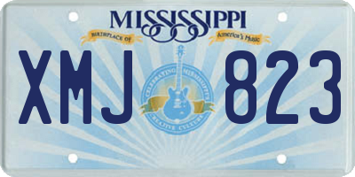 MS license plate XMJ823