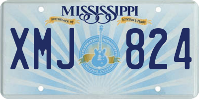 MS license plate XMJ824