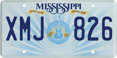 MS license plate XMJ826