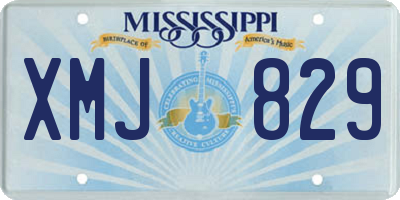 MS license plate XMJ829