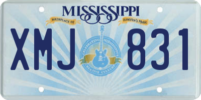 MS license plate XMJ831