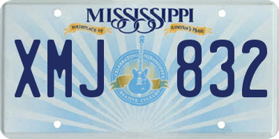 MS license plate XMJ832