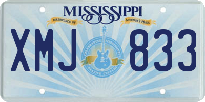 MS license plate XMJ833
