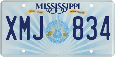 MS license plate XMJ834