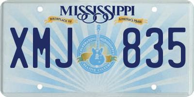 MS license plate XMJ835