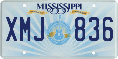 MS license plate XMJ836