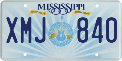 MS license plate XMJ840
